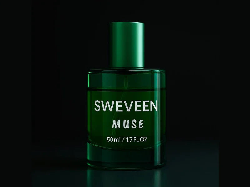 Green perfume bottle labeled GARDEN MUSE - sweveen